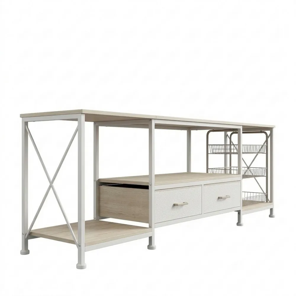 Moderner Fernsehtisch mit LED-Beleuchtung und Stauraum