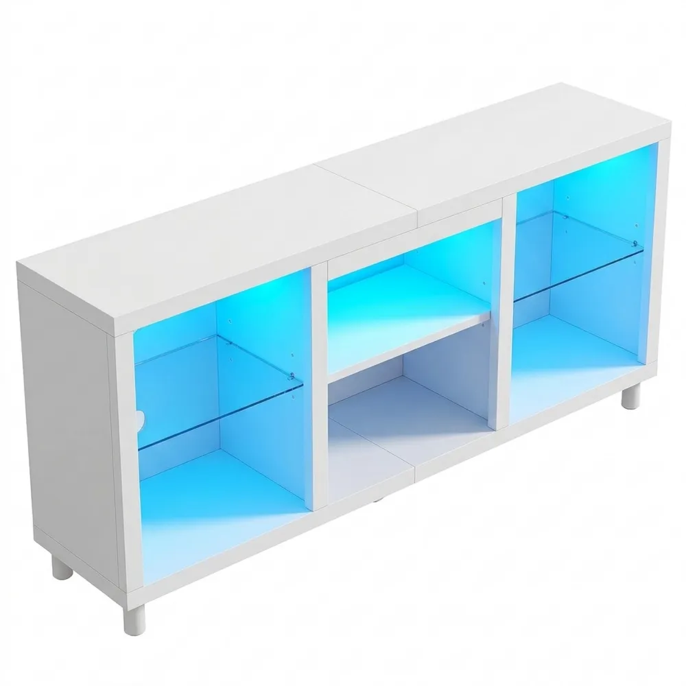 Moderner TV-Schrank mit RGB-LED und Glasböden