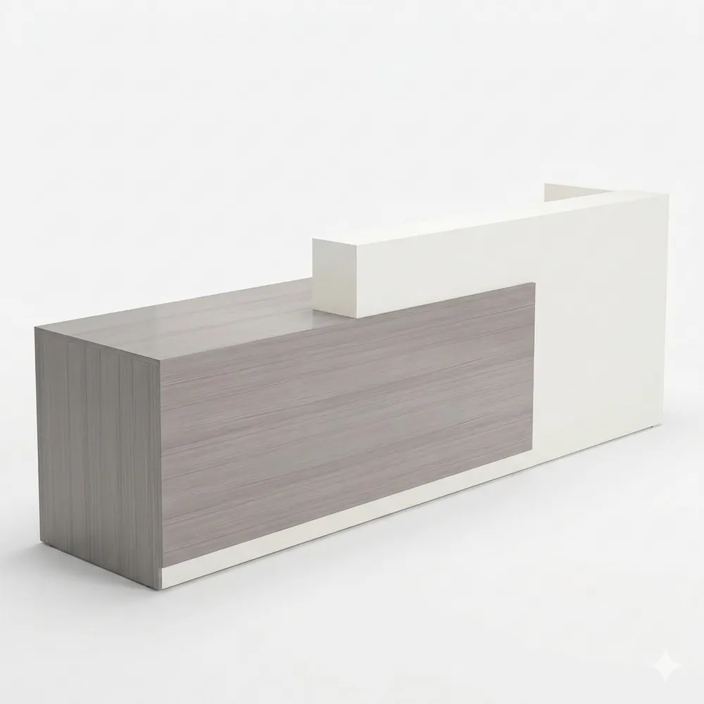 Moderne Empfangstheke mit praktischen Ablagefächern