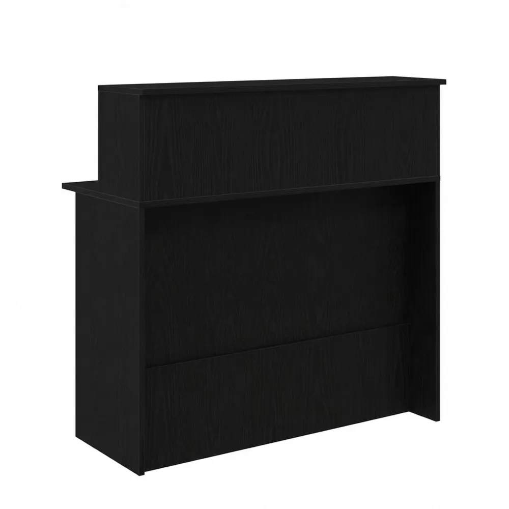 Moderne Empfangstheke in Schwarz mit Eichen-Optik