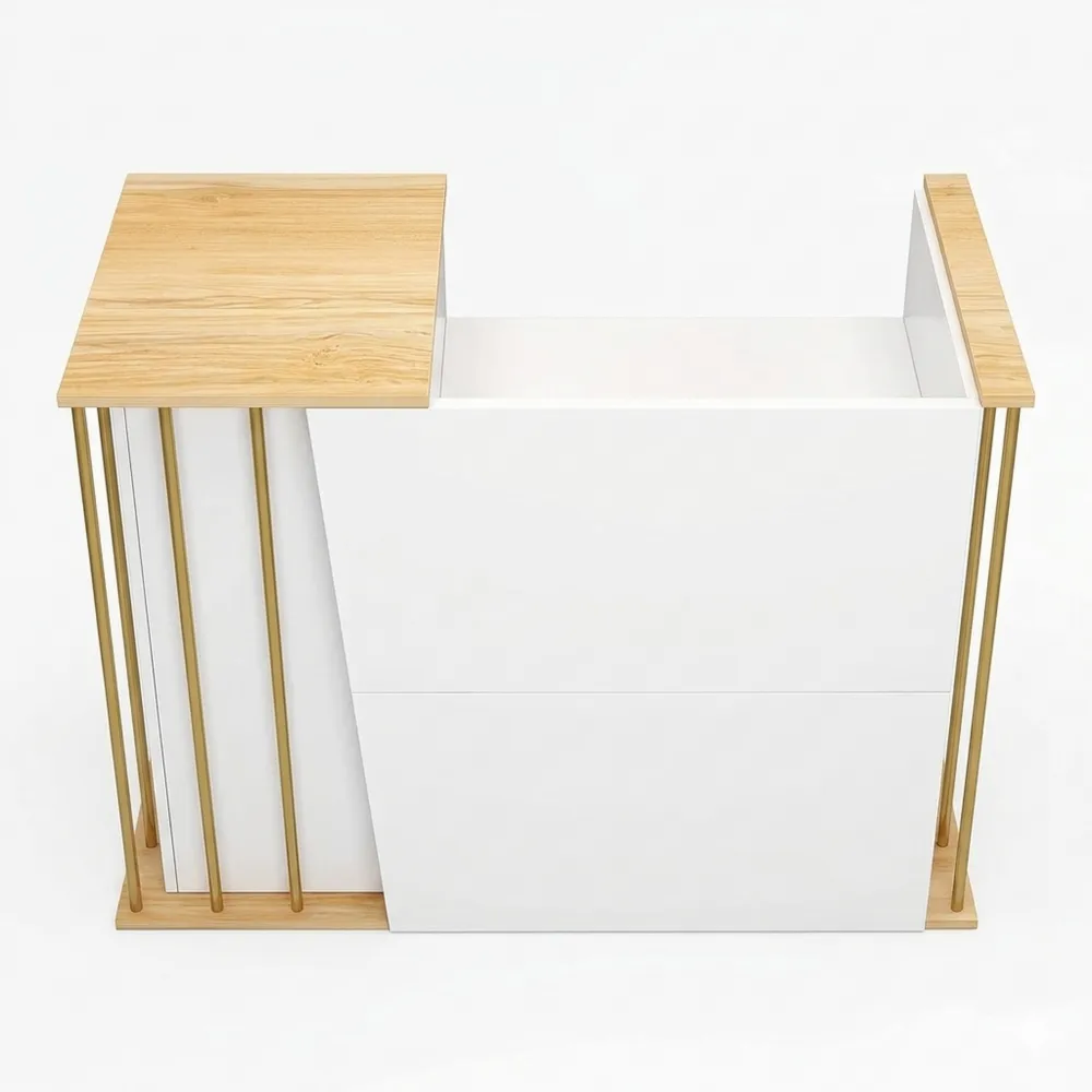 Moderne Empfangstheke mit Schubladen und Ablage für Büro oder Geschäft