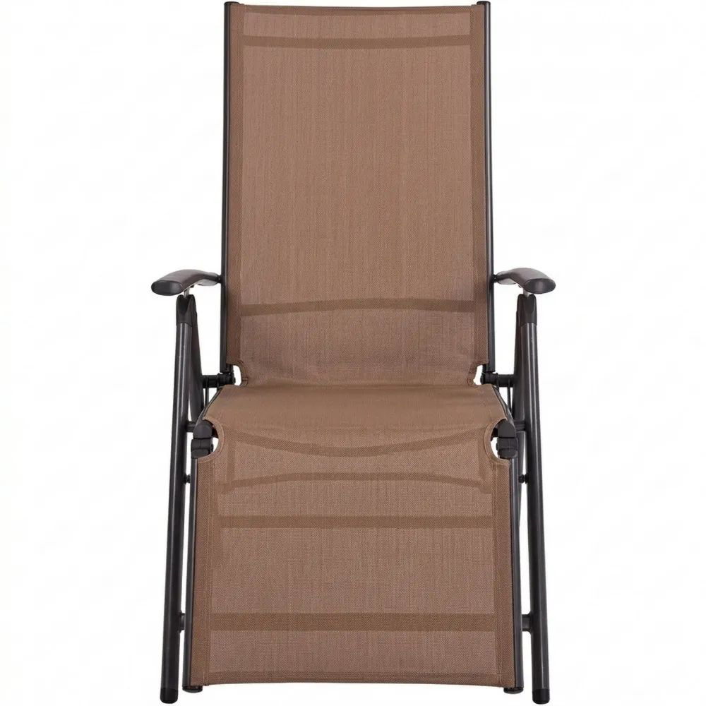 Klappbarer Relaxstuhl für Garten und Camping, taupe
