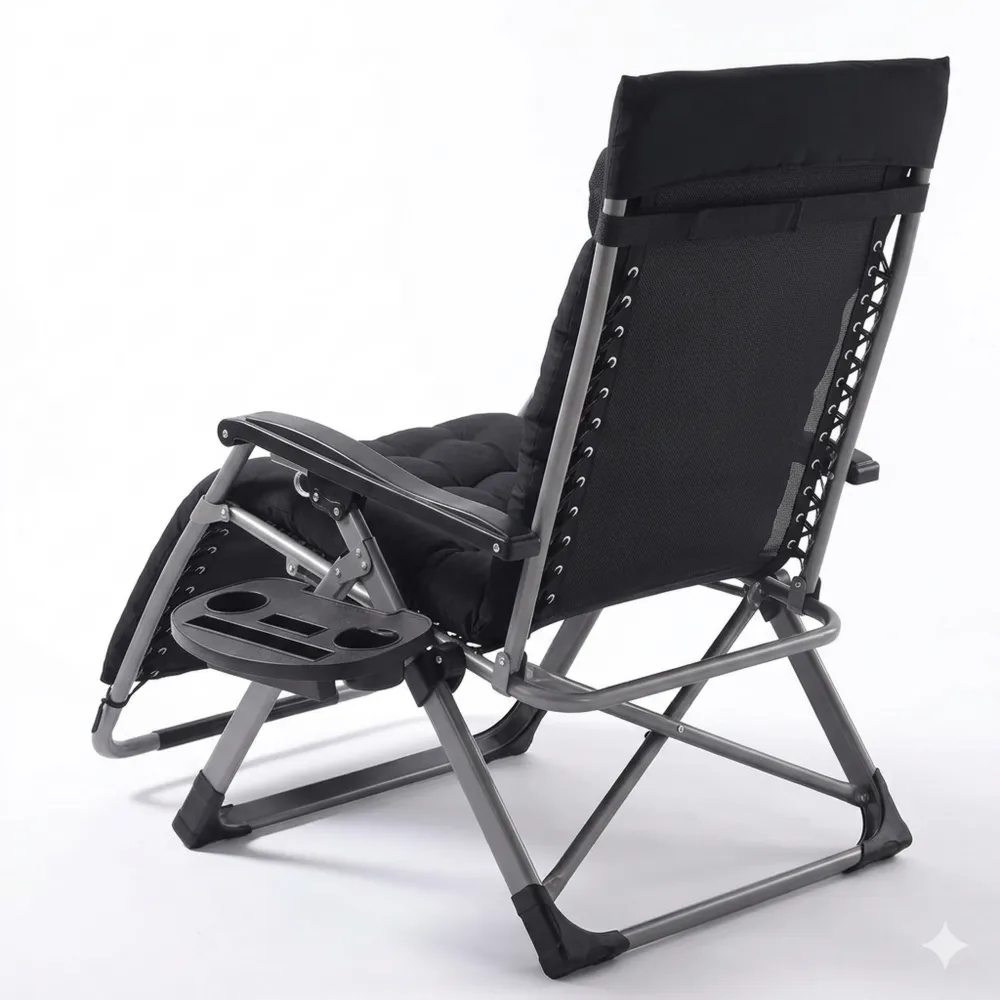 Verstellbarer Schwerelosigkeitsstuhl für Innen- und Außenbereich mit Kissen, Kopf- und Fußstütze, bis 227 kg belastbar