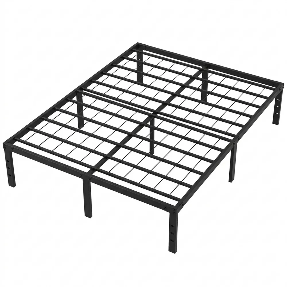 Metall-Einzelbett 90x200 cm mit hohem Kopfteil, minimalistischer Stil für Schlafzimmer und Gästezimmer, Schwarz