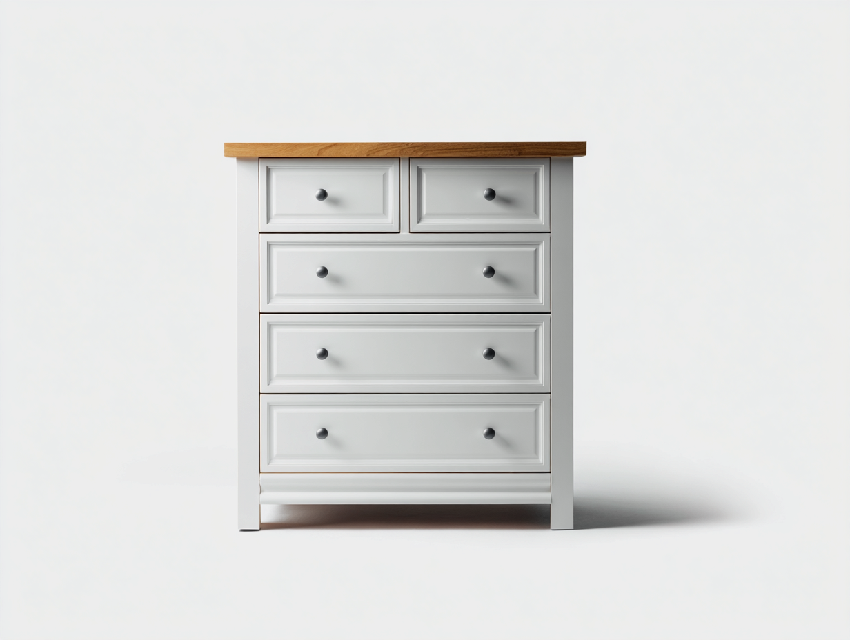 Cómodas madera 90x45x95 cm - blanco-roble - almacenamiento dormitorio clásico-Havenuphome