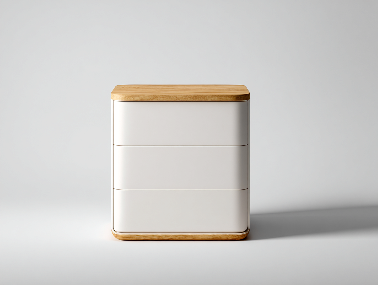 Cómodas de madera con 3 cajones 50x40x60 cm - blanco-marrón - diseño moderno-Havenuphome