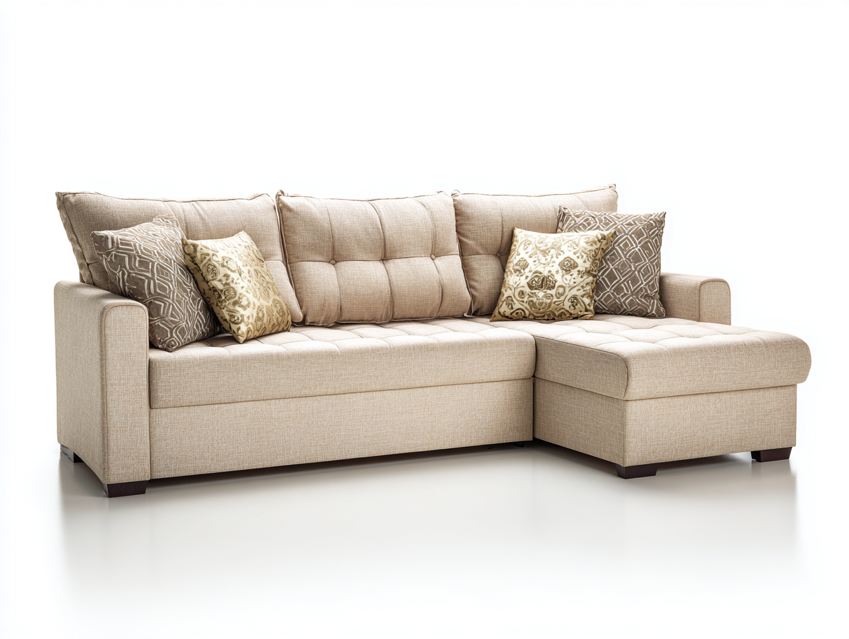 Sofás rinconeros tela 240x150x85 cm - beige - sofá esquina moderno con almacenamiento-Havenuphome