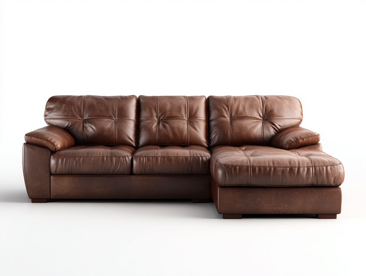 Sofás rinconeros cuero sintético acolchado 260x160x85 cm - marrón - diseño moderno para salón-Havenuphome