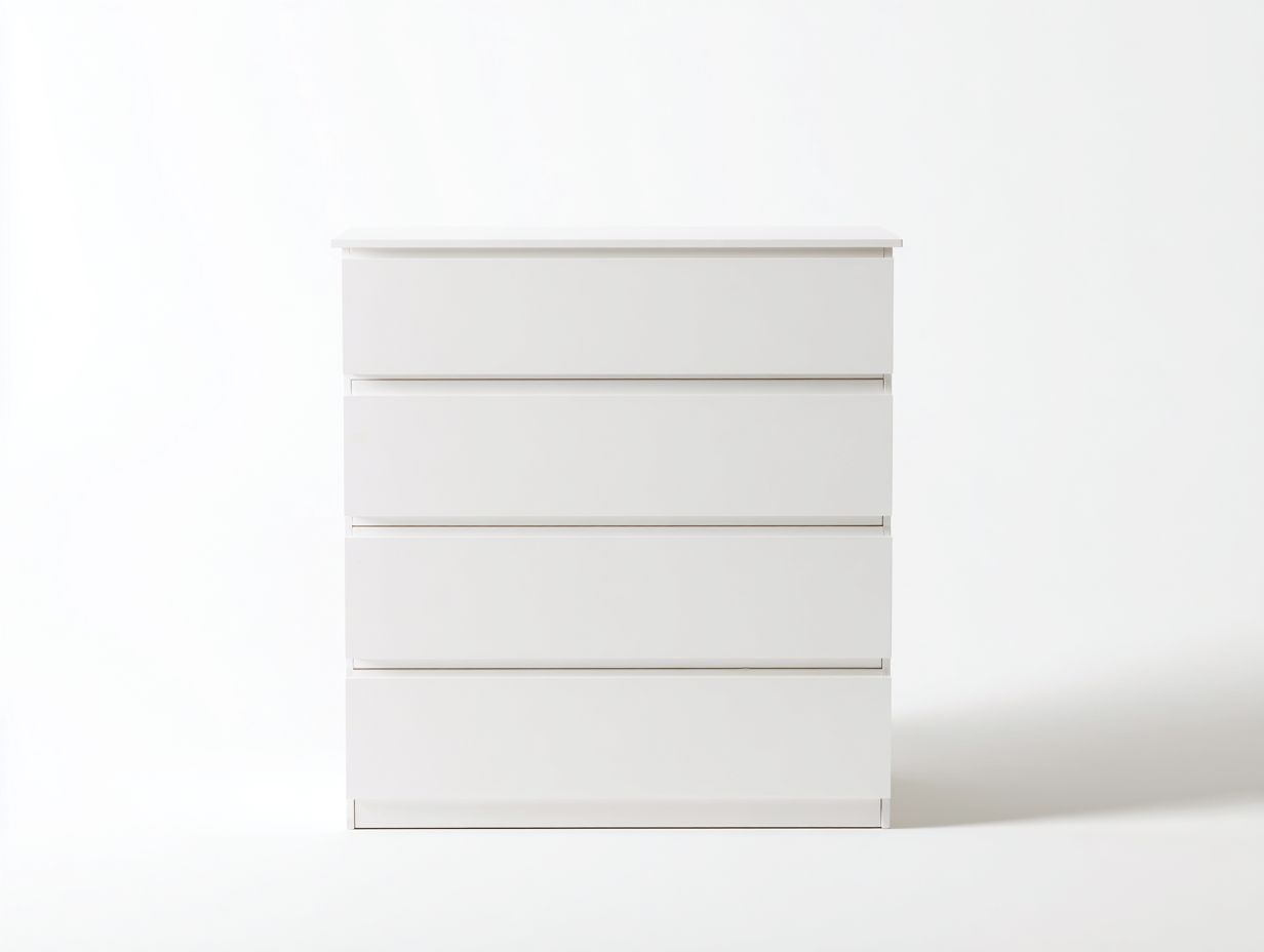 Cómodas de madera con 4 cajones 80x40x95 cm - blanco - diseño moderno-Havenuphome