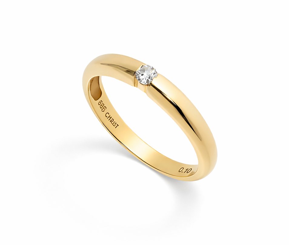 Złoty pierścionek z diamentami 585