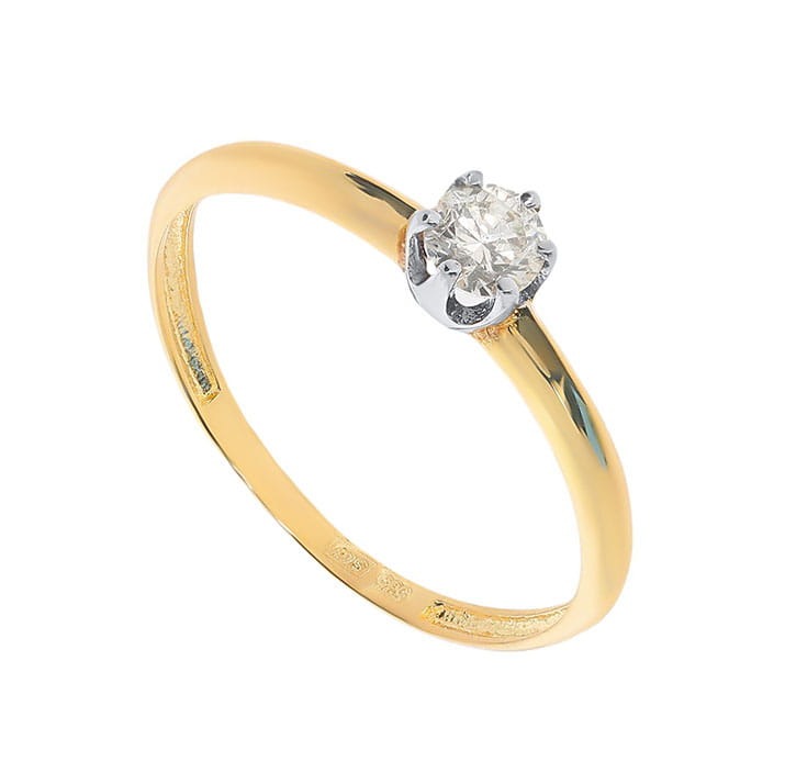 Złoty pierścionek z dimentem Próby 585