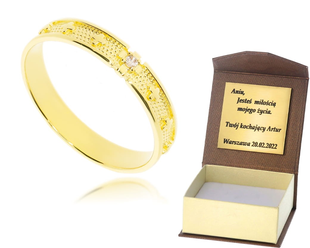 Złoty pierścionek różaniec Próby 585