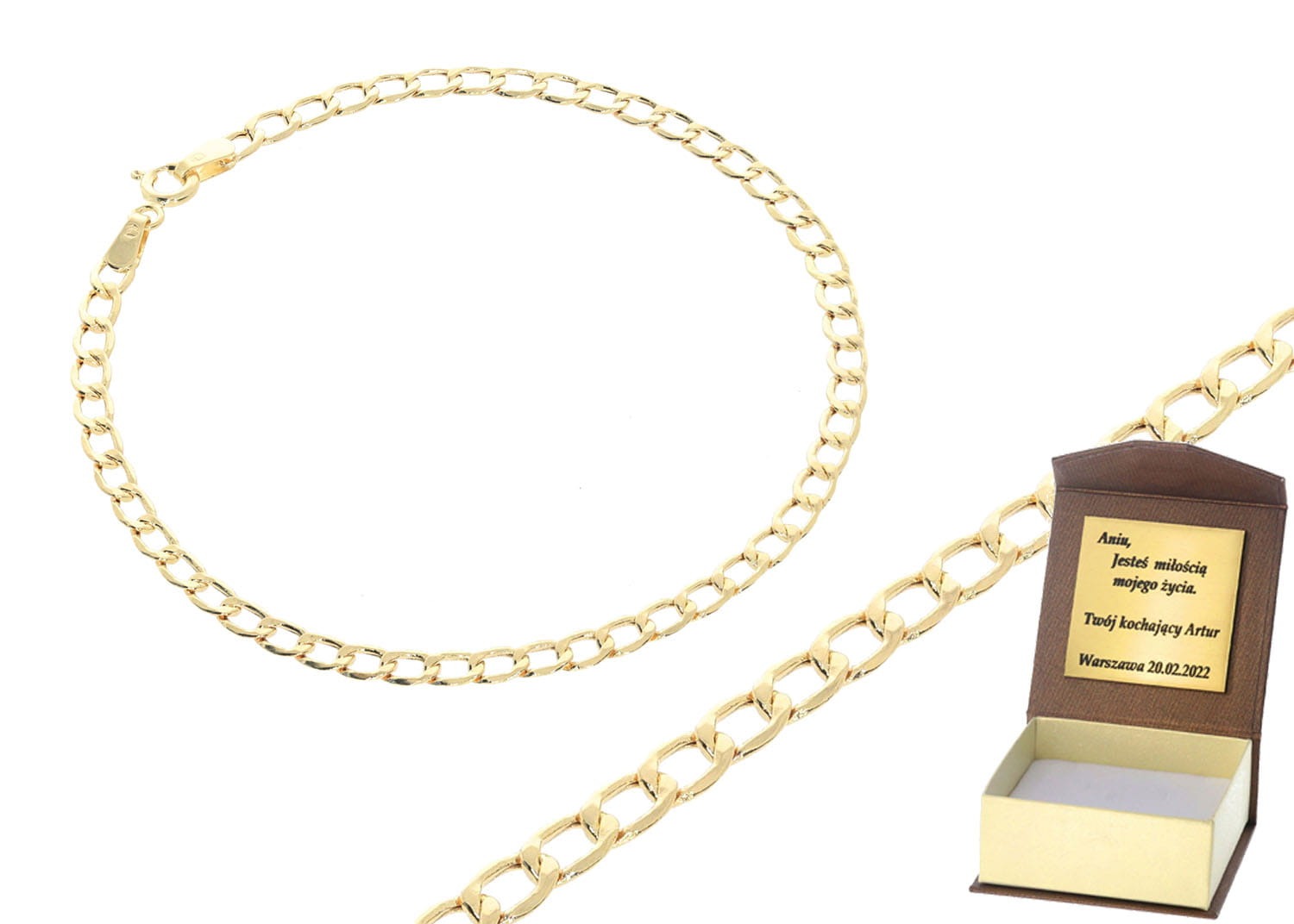 Złota bransoletka pusta pancerka Próby 585