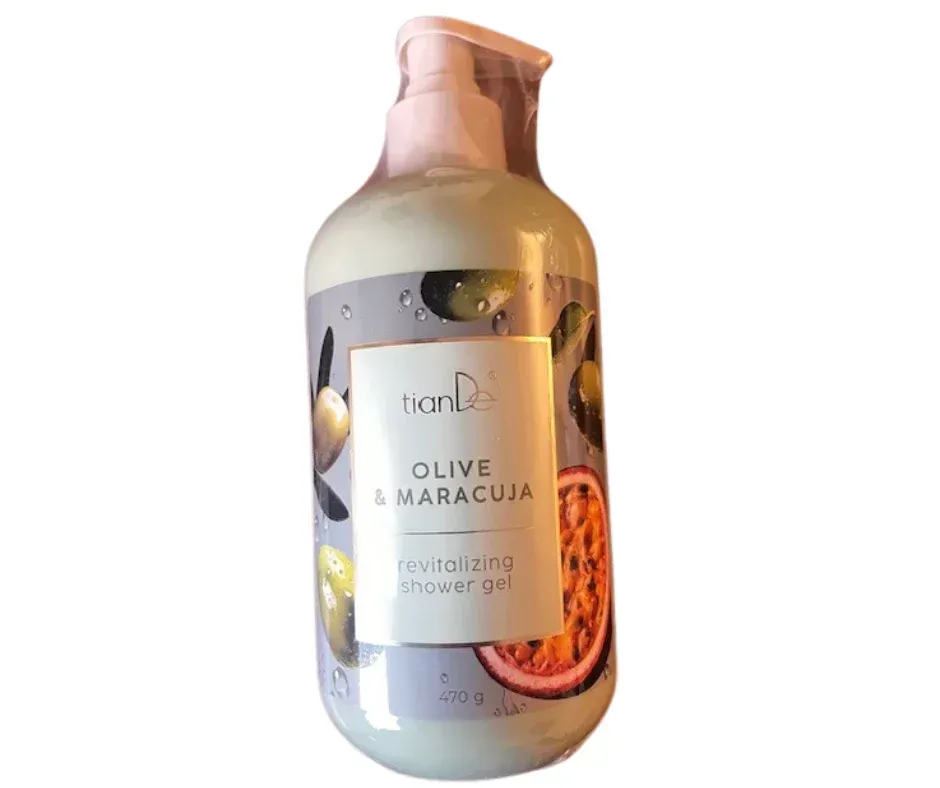 Rewitalizujący żel pod prysznic Oliwka i Marakuja, 470 g