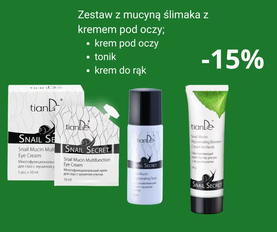Zestaw z kremem do twarzy z mucyną ślimaka