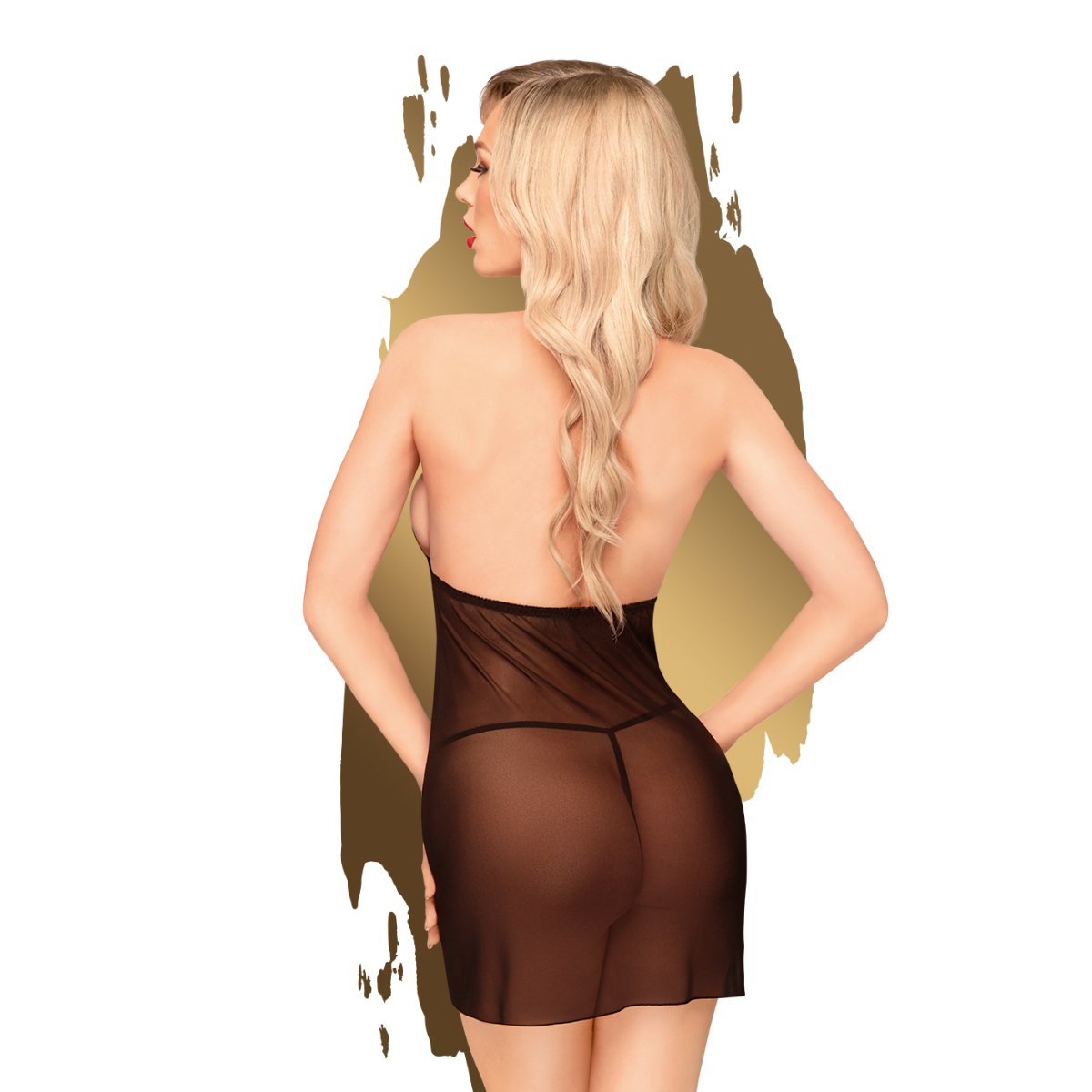 Penthouse Bedtime story koszulka i stringi L/XL (czarny)