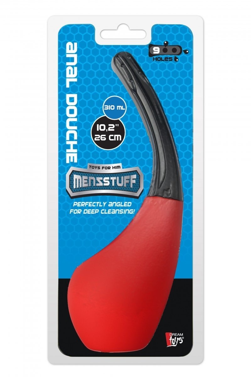 Dream Toys Menzstuff 9 Hole Anal Douche Red/Black - gruszka analna (czerwony)