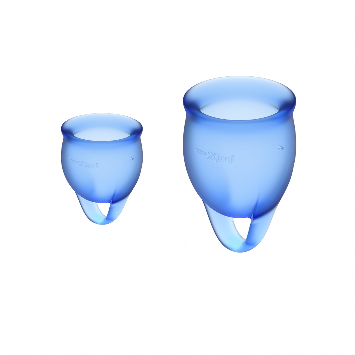 Satisfyer Feel Confident Menstrual Cup Set - zestaw kubeczków menstruacyjnych 2 szt. (ciemny niebieski)