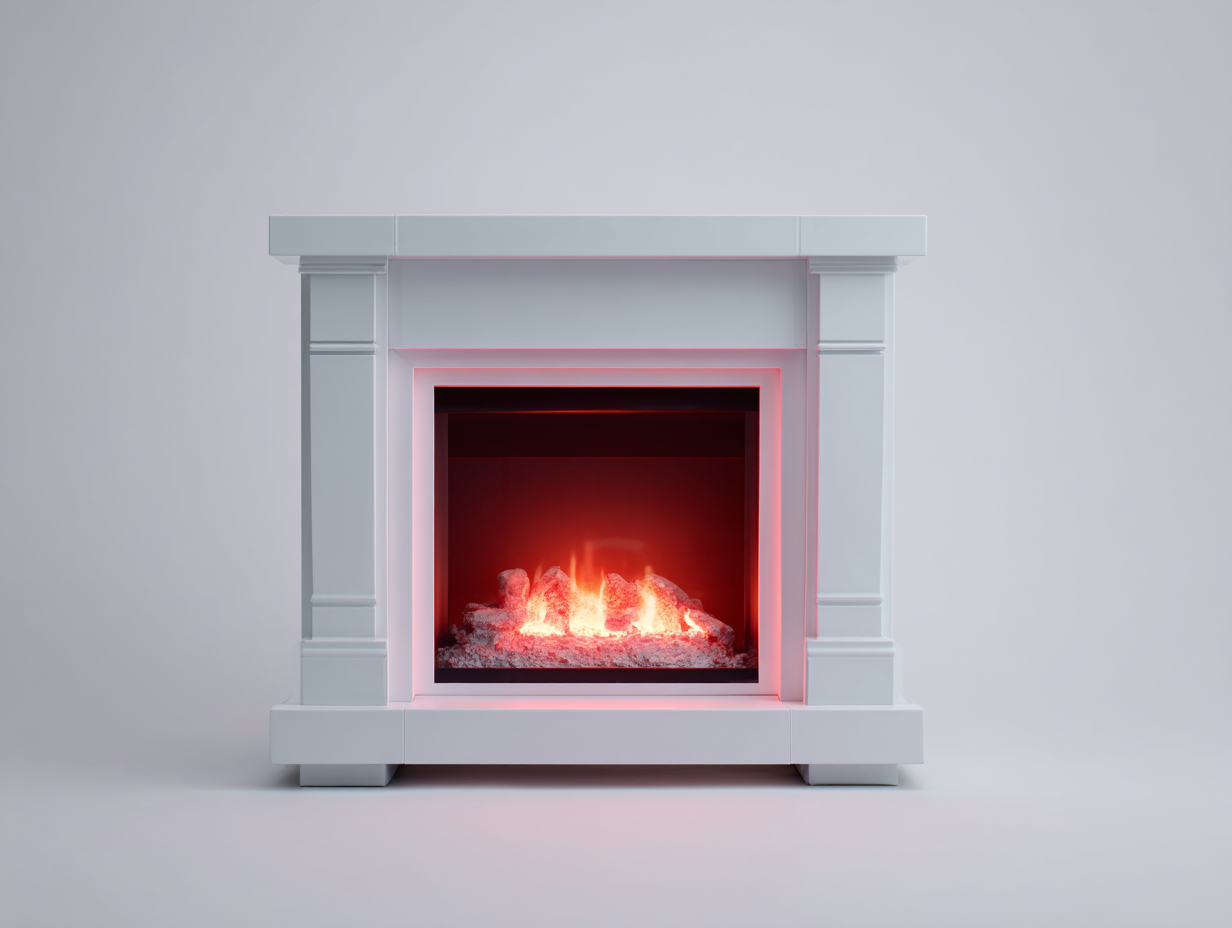 Kamin Elektrokamin MDF 110x30x100 cm - Weiß - modernes Design - für Wohnzimmer-Nestgethaus