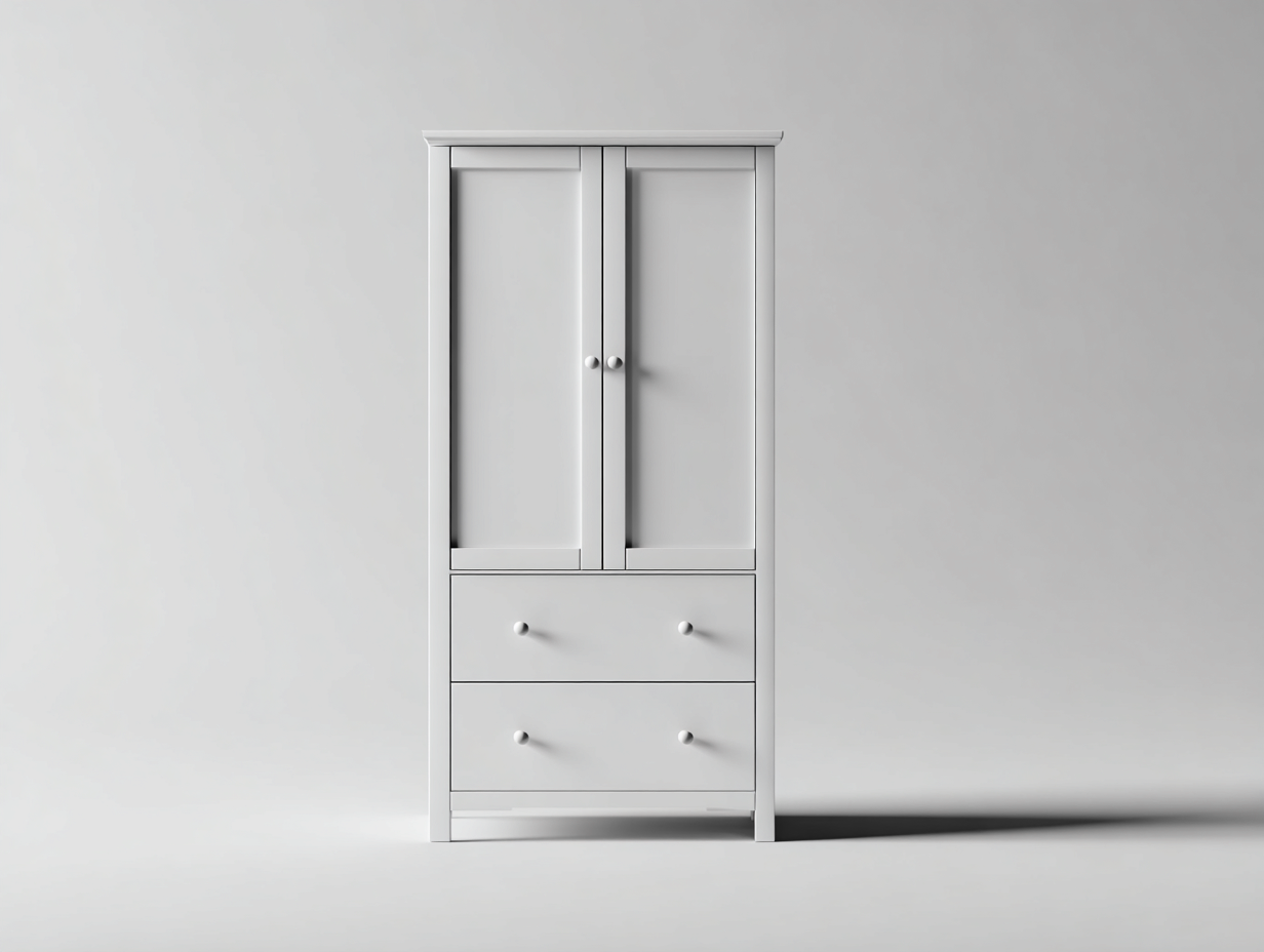 Kleiderschrank Holzwerkstoff 80x55x190 cm - Weiß - modernes Design - für Schlafzimmer-Nestgethaus