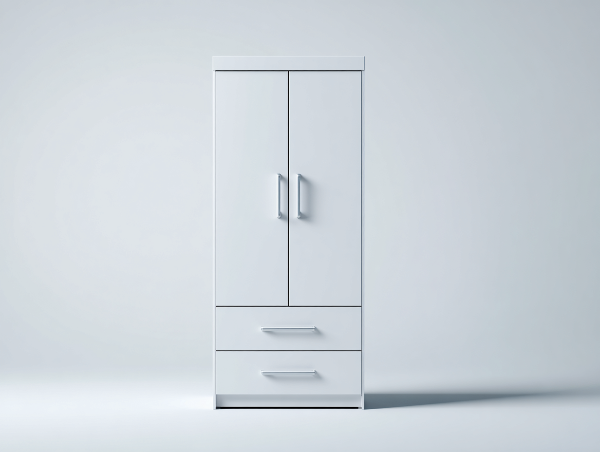 Kleiderschrank Holzwerkstoff 80x55x190 cm - Weiß - modernes Design - für Schlafzimmer-Nestgethaus