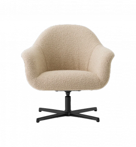 Audo HARBOUR Fotel Wypoczynkowy Obrotowy - Podstawa Czarna / Kremowy (Baena 15)