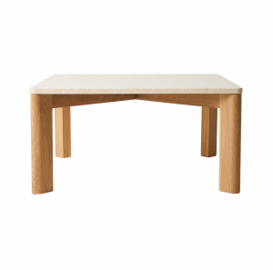 Andersen Furniture EVOKE Dębowy Stolik Kawowy z Marmurowym Blatem 80x80 cm / Kremowy