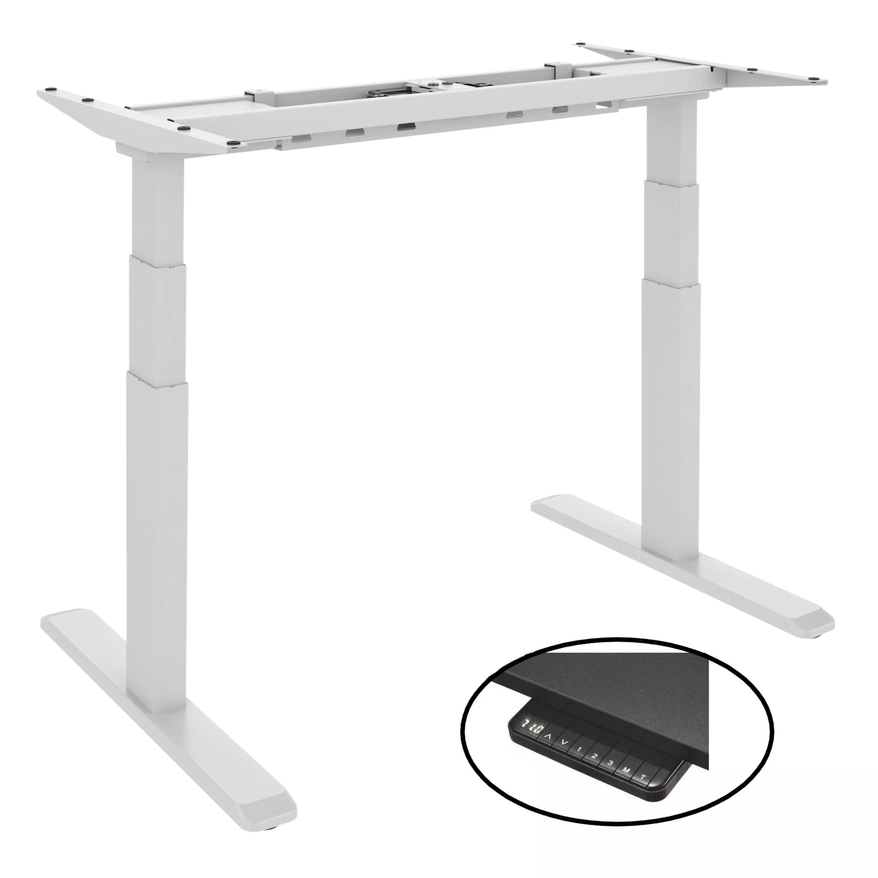Stelaż do biurka Hakner z elektryczną regulacją wysokości biały