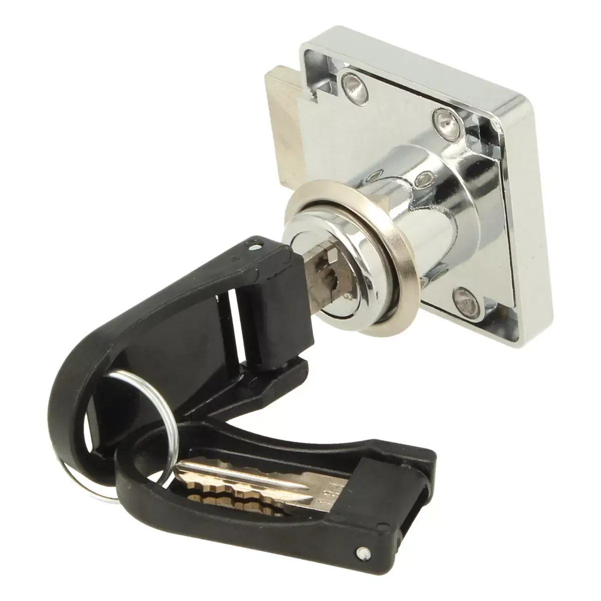 Zamek meblowy kwadratowy Wolf Hakner ø19x22mm system Master Key prawy