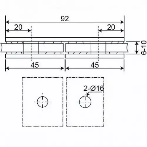 Kostka szkło-szkło 180° 6-10mm czarna anoda