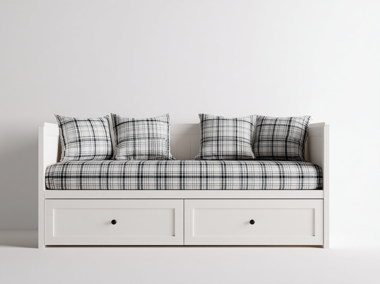 Sofás cama madera con cajones 200x90x85 cm - blanco - diseño funcional para dormitorio y salón-Denupbase