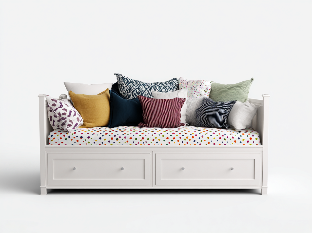 Sofás cama madera maciza 200x90x85 cm blanco con cajones - diseño clásico para dormitorio y salón-Denupbase