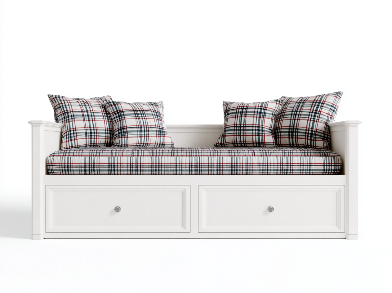 Sofás cama de madera con cajones 200x90x85 cm - blanco - diseño funcional con almacenamiento-Denupbase