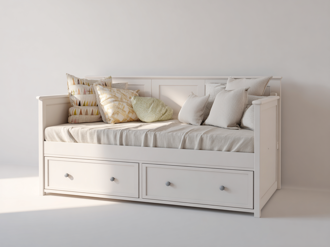 Sofás cama madera 200x90x85 cm - blanco - diseño funcional con almacenamiento-Denupbase