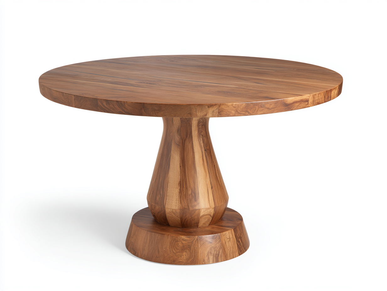 Mesas de jardín redonda madera maciza 120x120x75 cm - marrón - diseño moderno para exterior-Denupbase