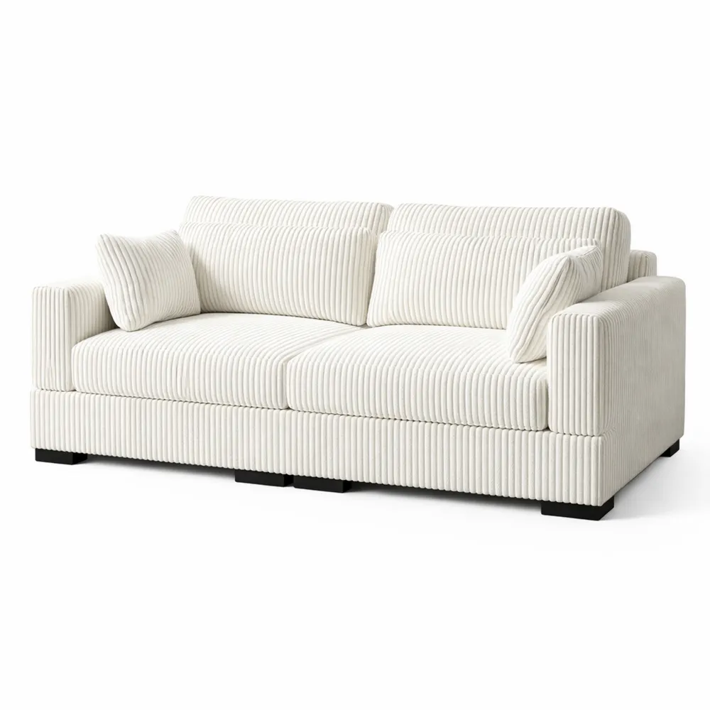 Gemütliches Zweiersofa aus Cord für das Wohnzimmer