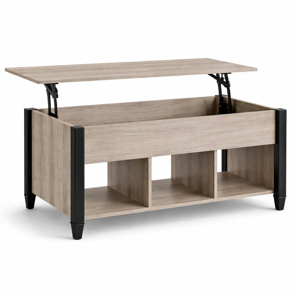 Höhenverstellbarer Couchtisch mit Hebeplatte und Stauraum