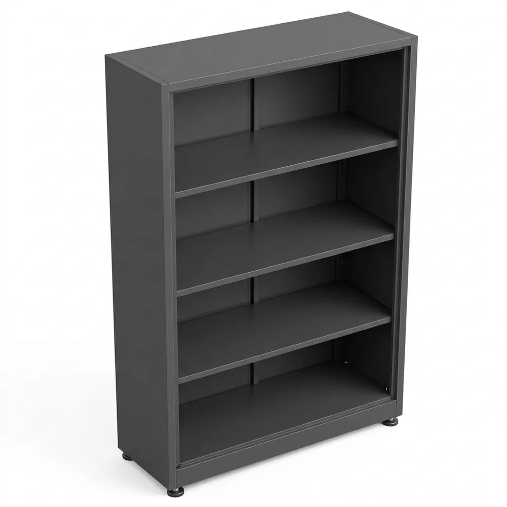 Höhenverstellbarer Aktenschrank mit 5 Ablagen und abschließbaren Türen