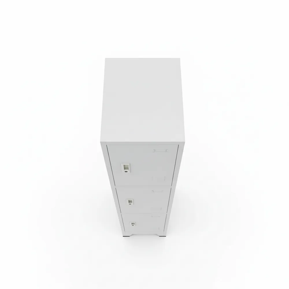 Abschließbarer Stahlschrank mit 3 Türen, Grau, 180 x 38 x 45 cm