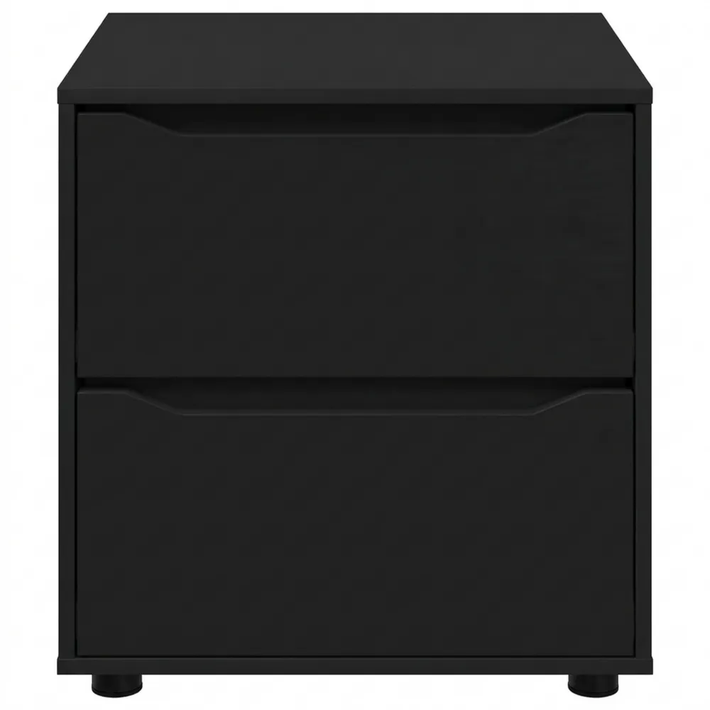 Moderner Schlafzimmerschrank mit viel Stauraum und Schubladen, Schwarz, 60 x 48 x 57 cm