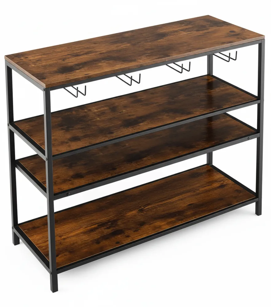 Freistehendes Weinregal mit Glashaltern für Küche und Esszimmer