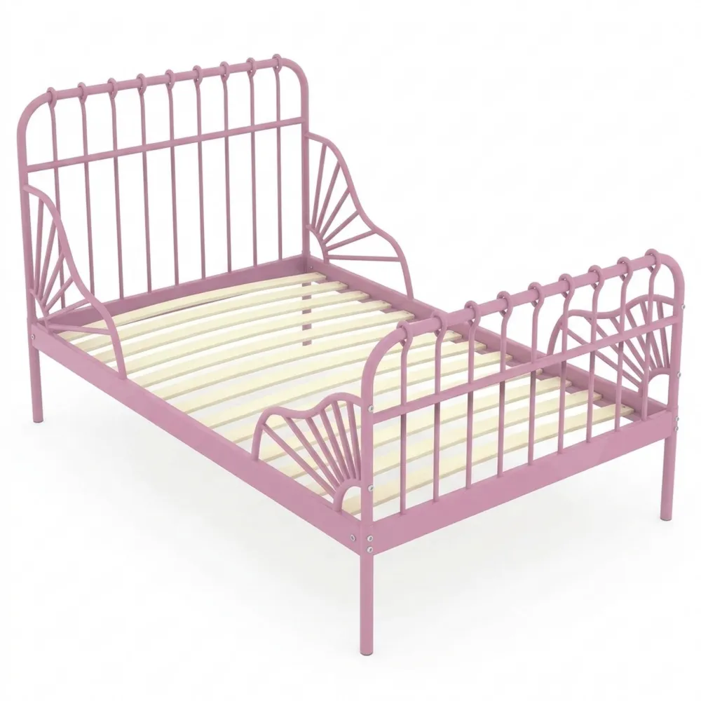 Metall Tagesbett ausziehbar 80x130/200cm Rosa