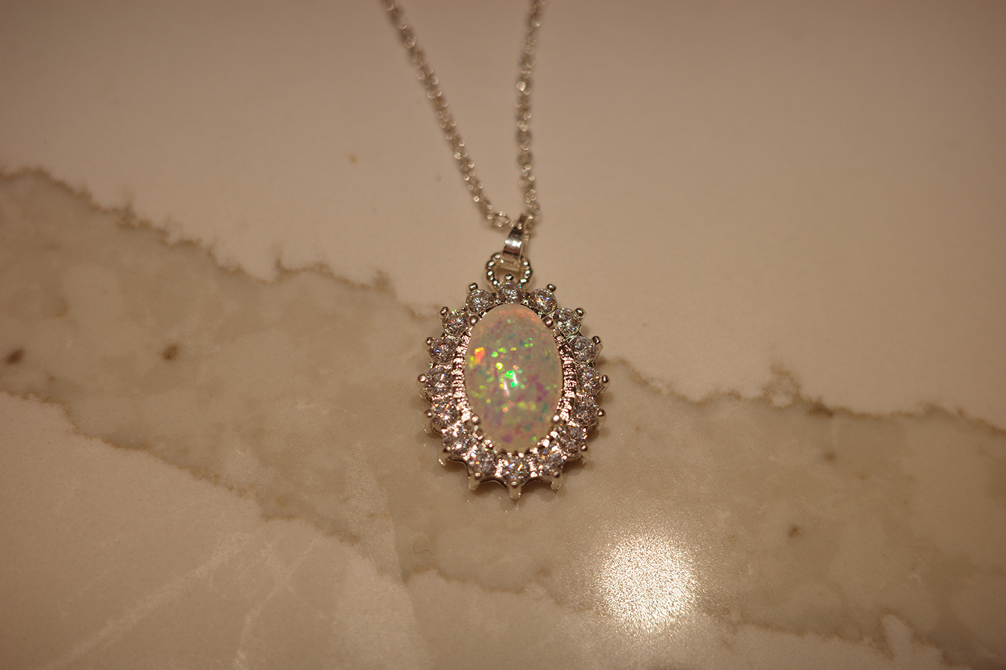 OR-YÉNA | The Solar Halo Necklace – Iridescent Moon-Opal & Vintage French Filigree