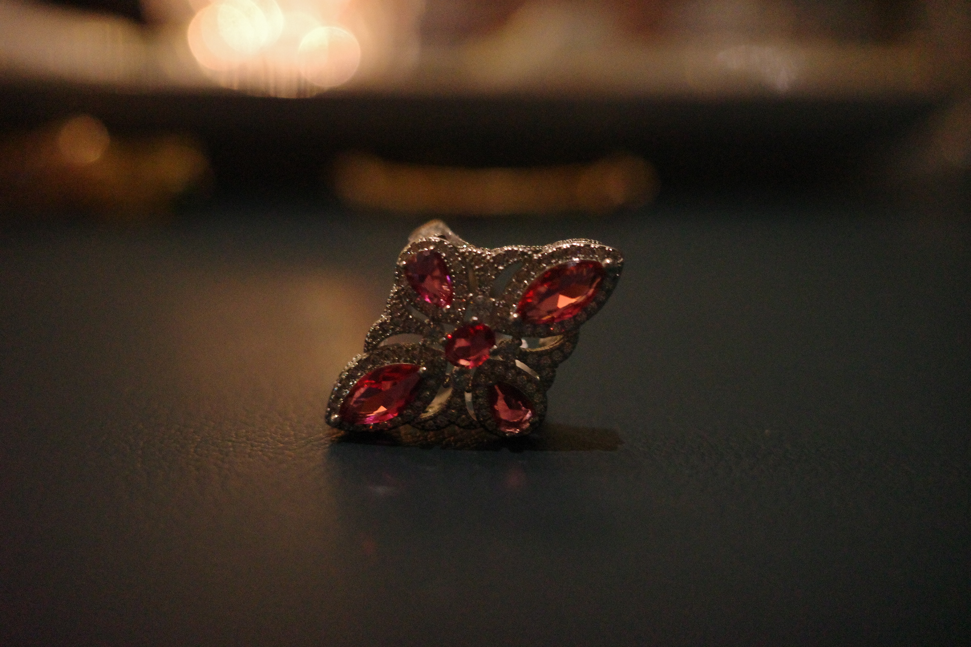 OR-YÉNA | The Mars Valour Ring – Pigeon Blood Lozenge Ruby & Gilded Neo-Gothic Band