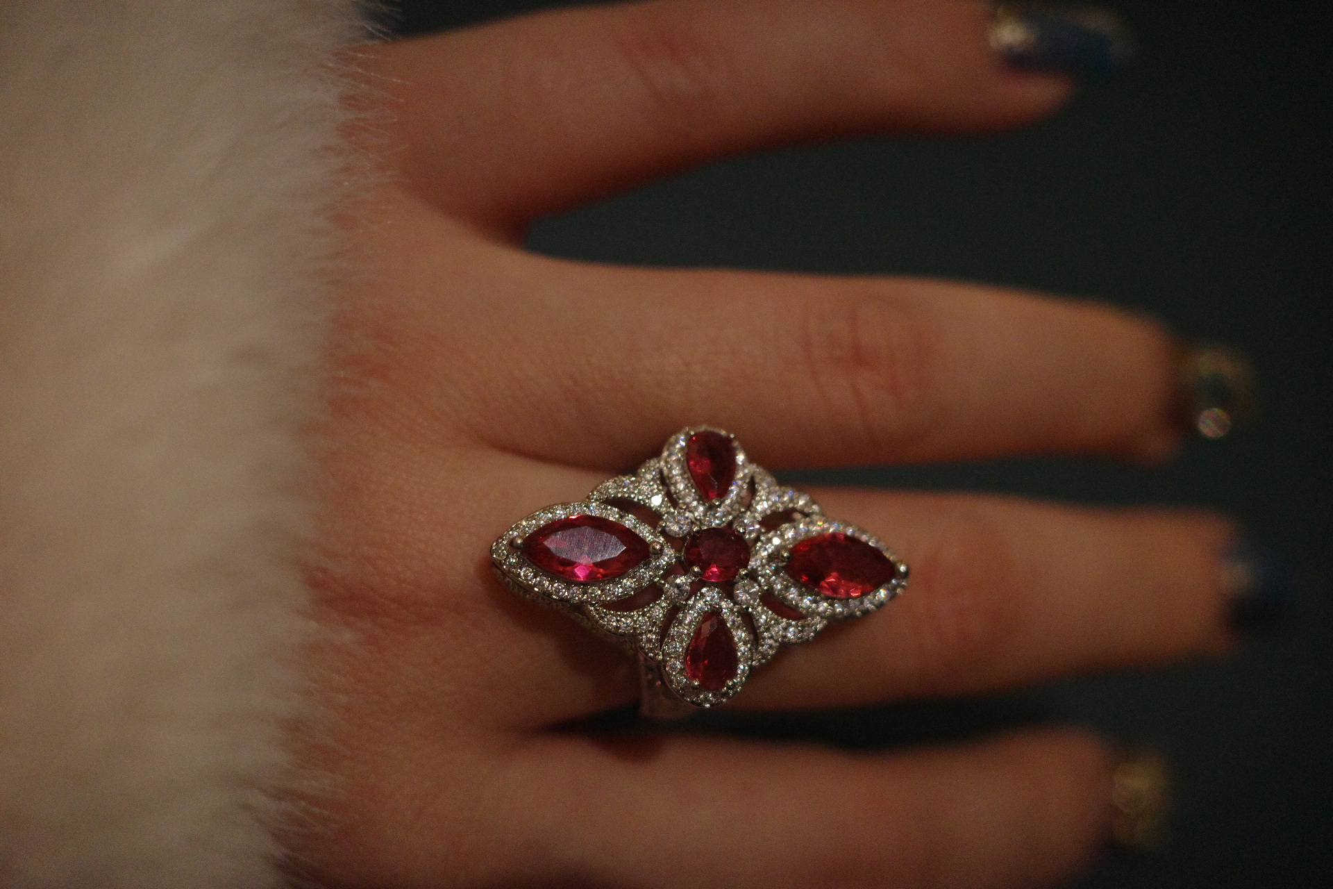OR-YÉNA | The Mars Valour Ring – Pigeon Blood Lozenge Ruby & Gilded Neo-Gothic Band