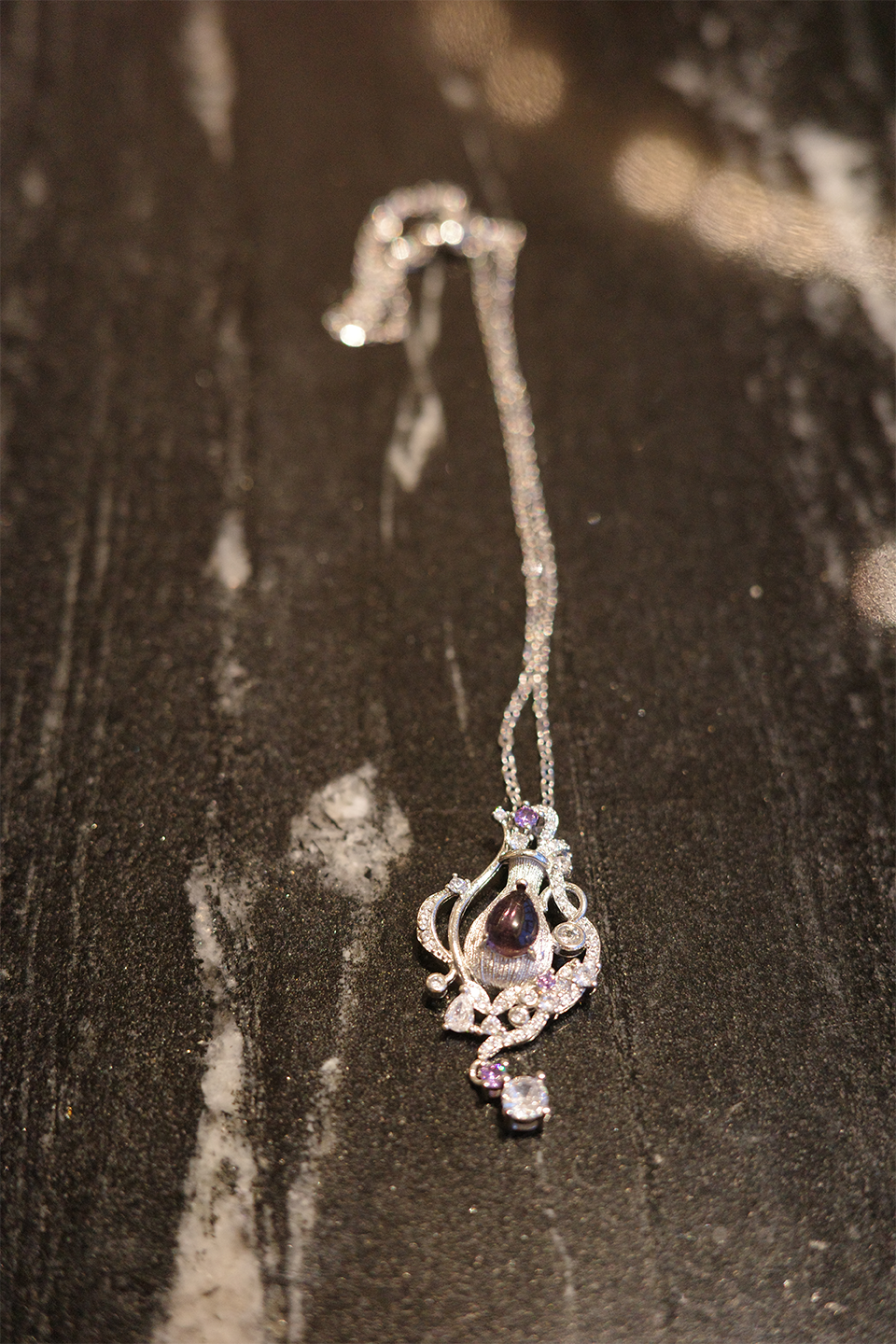 The Moon Sacred Vial Necklace – Gilded Filigree & Cascading Stardust Tassels