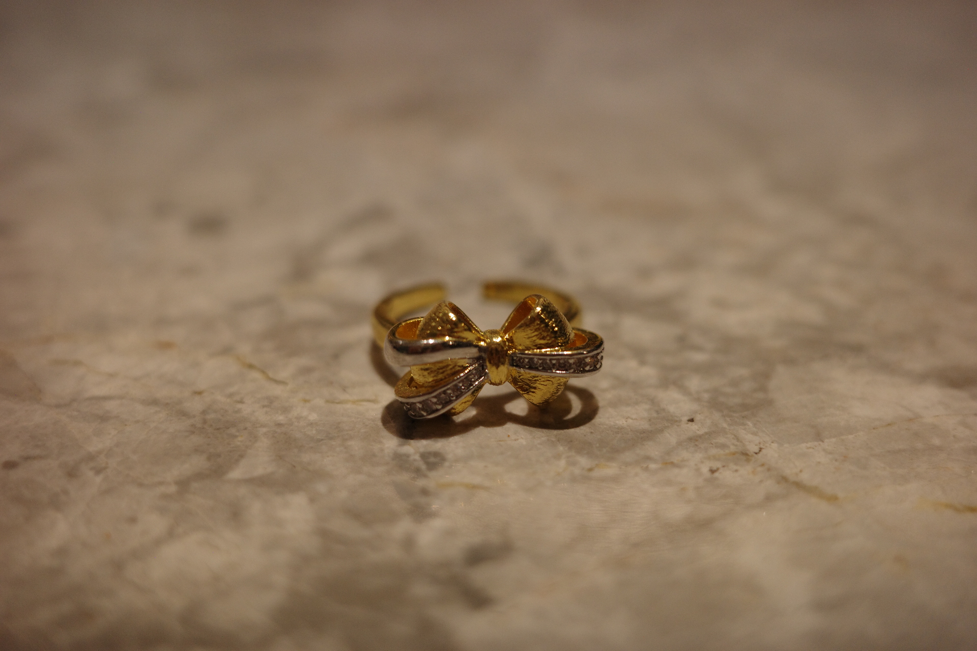 The Venus Ribbon Ring🎀 – Brushed 18K Gold Plated Silk Bow
