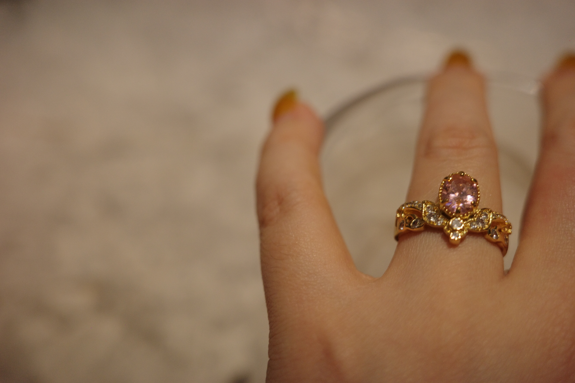 OR-YÉNA | The Mars Pioneer Ring – Crimson Pink Zircon & Antique Gilded Palace Filigree