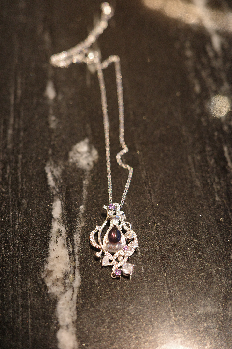 The Moon Sacred Vial Necklace – Gilded Filigree & Cascading Stardust Tassels