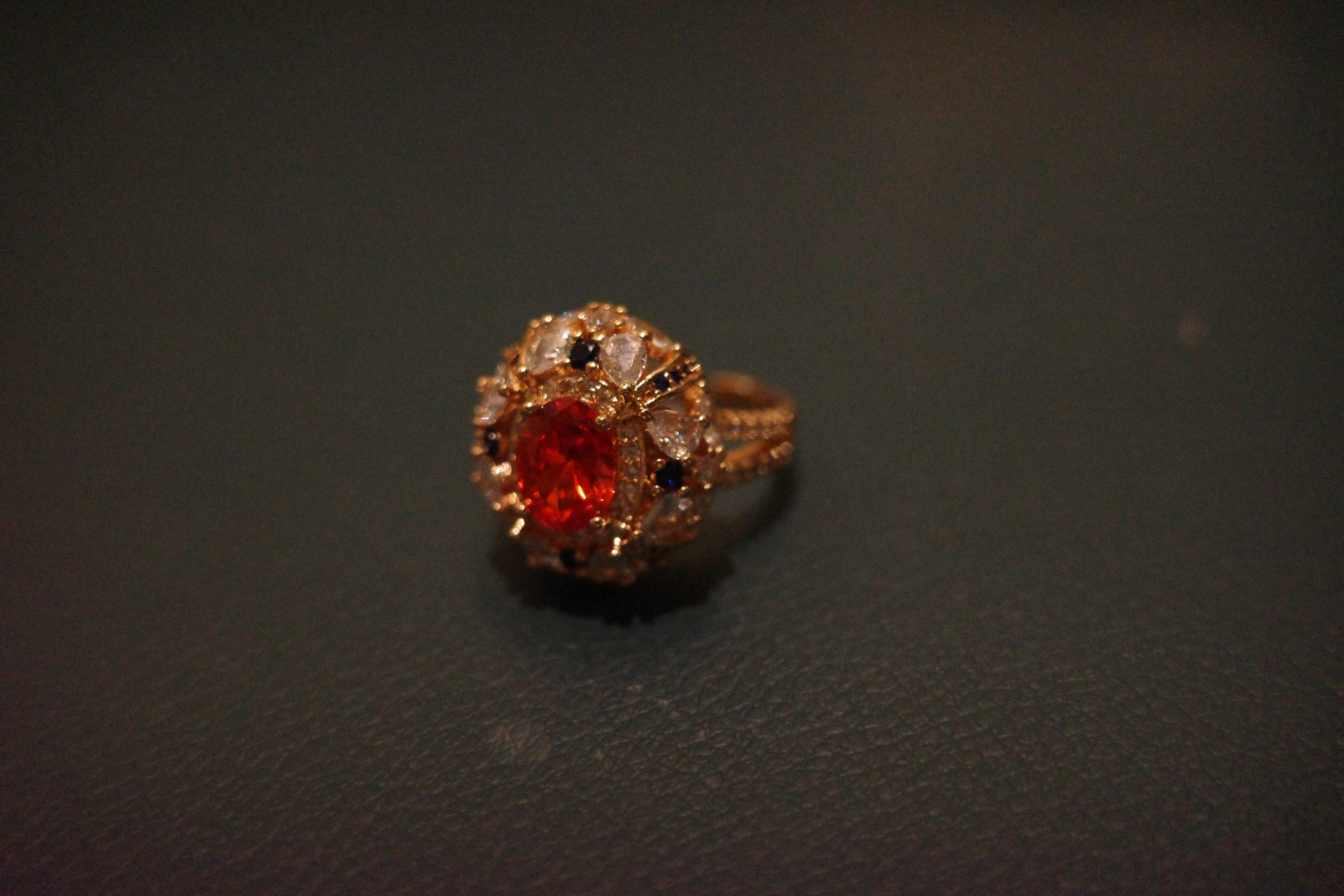 OR-YÉNA | The Martian Sovereign Ring – Crimson Ruby & Heavy-Duty Antique Gilded Engraving